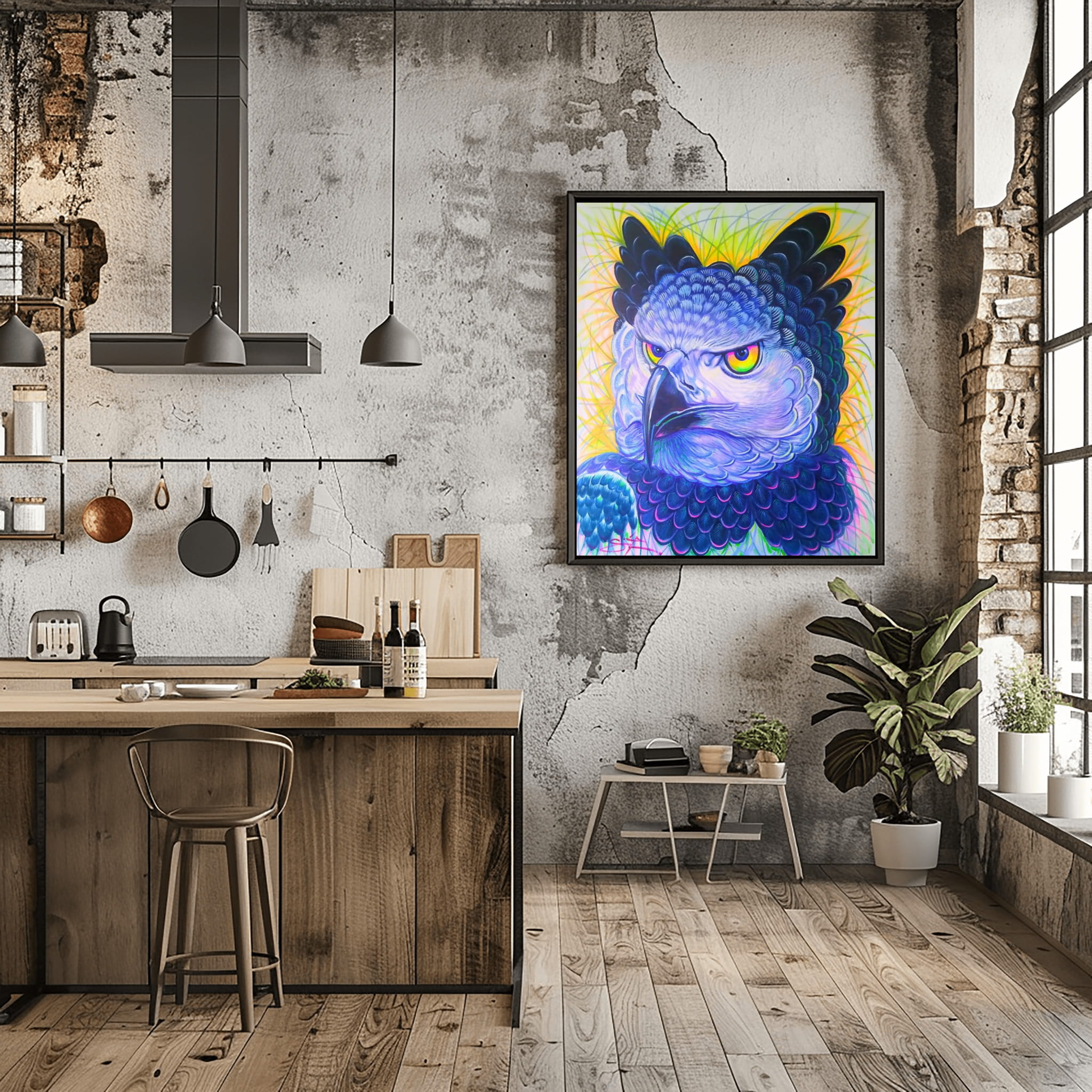 Aguila Arpia in room setting